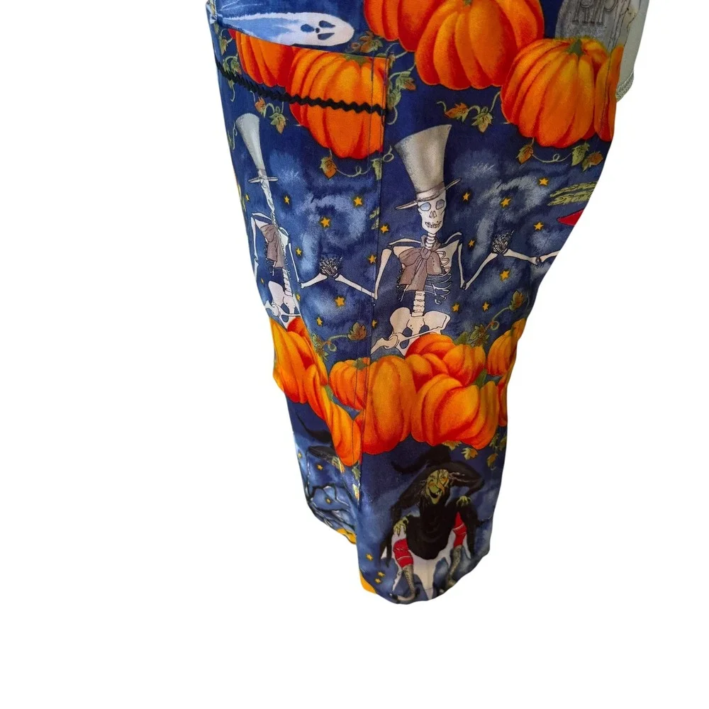 Halloween Apron Witch Black Cat Pumpkin Spooky Party Costume Accessory Women Vtg